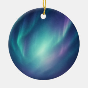Aurora Borealis Round Ceramic Ornament