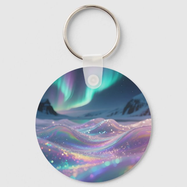 Aurora Borealis Sparkling Waves Fantasy Key Ring (Front)