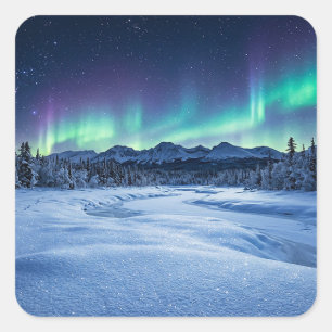 Aurora Borealis Square Sticker