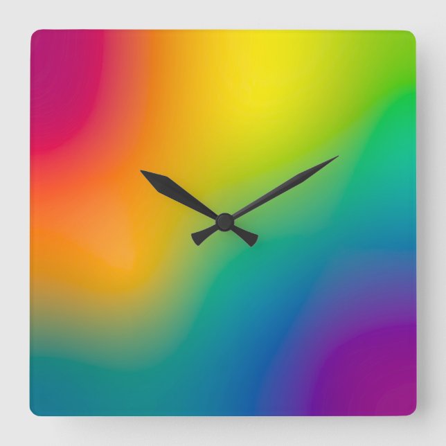 Aurora borealis square wall clock (Front)