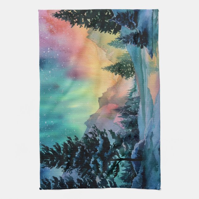 Aurora Borealis Tea Towel (Vertical)