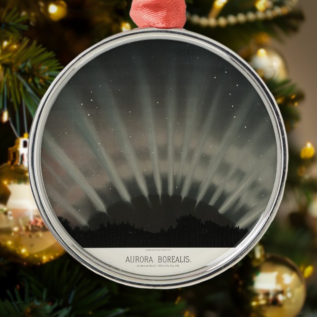 Aurora Borealis Trouvelot 1881, Restored Christmas Metal Ornament (Creator Uploaded)
