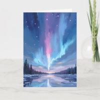 Aurora Borealis Watercolor Northern Lights Painted
