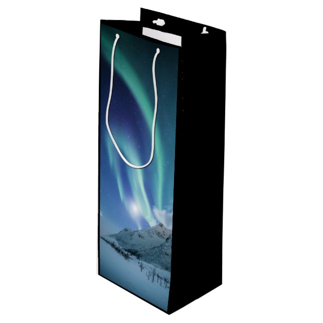Aurora Borealis Wine Gift Bag (Front Angled)