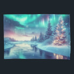 aurora borealis/winter/Christmas Pillowcase<br><div class="desc">hint of Christmas</div>