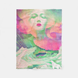 Aurora by Clive Henry colourful pink Fleece Blanket