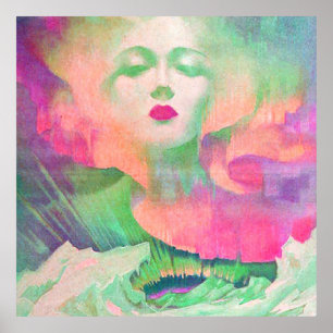Aurora by Clive Henry colourful pink Poster