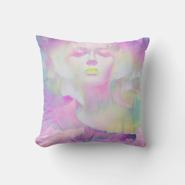 Aurora by Clive Henry pink pastels Cushion (Front)