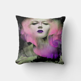 Aurora by Clive Henry Pink purple night Cushion