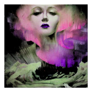 Aurora by Clive Henry pink purple night Poster