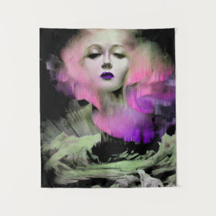 Aurora by Clive Henry pink purple night Tapestry