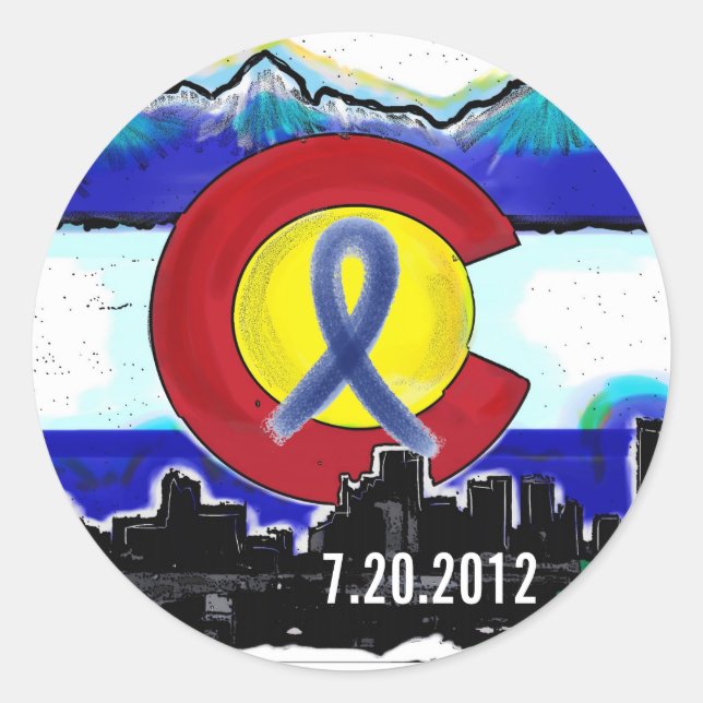 Aurora Colorado memorial state flag stickers (Front)