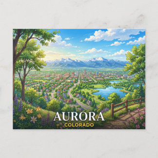 Aurora Colorado Travel Postcard