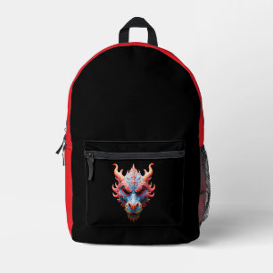 Aurora Dragon Mask Printed Backpack