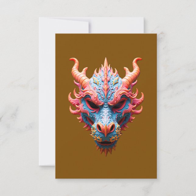 Aurora Dragon Mask Thank You Card (Front)