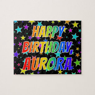 "AURORA" First Name, Fun "HAPPY BIRTHDAY" Jigsaw Puzzle