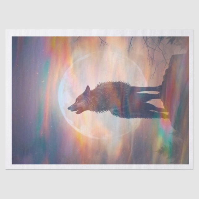 Aurora Fog Wolf Tissue Paper (Front)