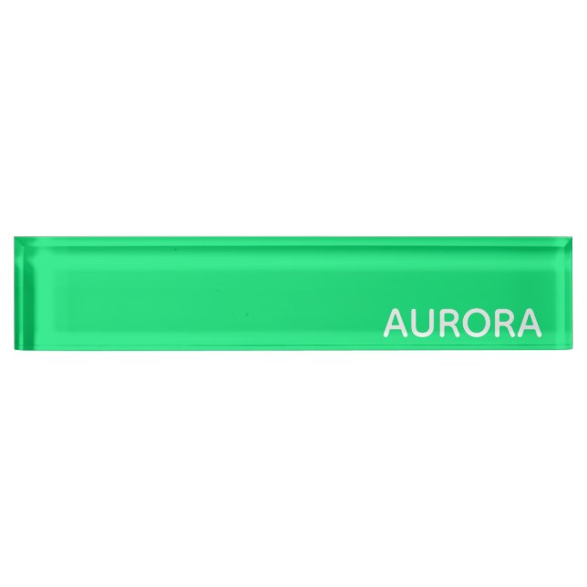 Aurora green colour name nameplate (Front)