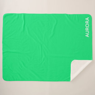 Aurora green colour name sherpa blanket