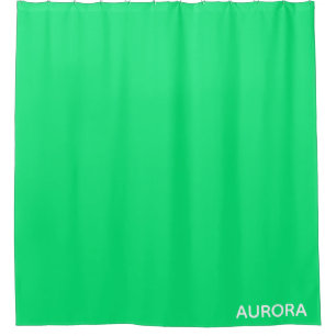 Aurora green colour name shower curtain