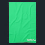 Aurora green colour name tea towel<br><div class="desc">Aurora green colour name</div>