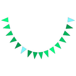 Aurora Green to Electric Blue Gradient Theme Bunting