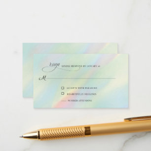 Aurora Holographic RSVP Enclosure Card