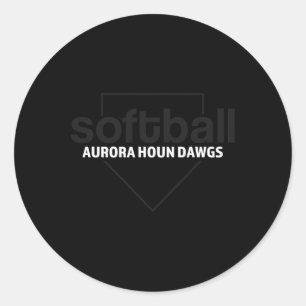 Aurora Houn Dawgs Softll Home Plate  Classic Round Sticker
