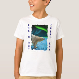 Aurora, Ice & Polar Bear Earth Day Every Day Shirt
