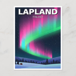 Aurora in Lapland Finland Travel Postcard