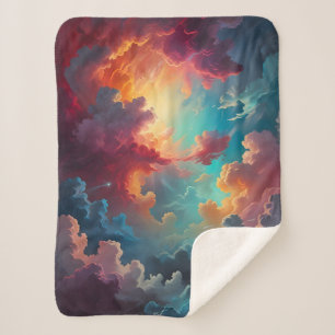 Aurora in the Clouds Sherpa Blanket