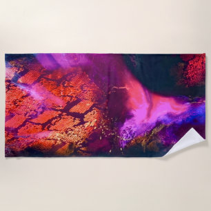 Aurora-Inspired Luxury Art Beach Towel