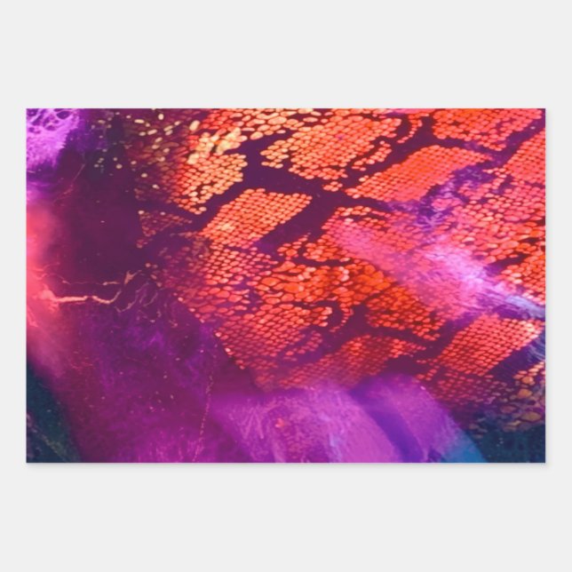 Aurora-Inspired Luxury Art Wrapping Paper Sheet (Front)