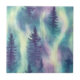 Aurora Landscape Forest Pattern Ceramic Tile