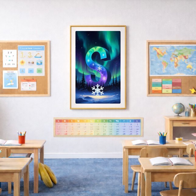 Aurora Letter S Poster | Northern Lights Art (Creator Uploaded)