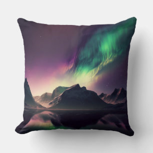 Aurora Lights Night Sky Cushion