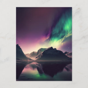 Aurora Lights Night Sky Postcard