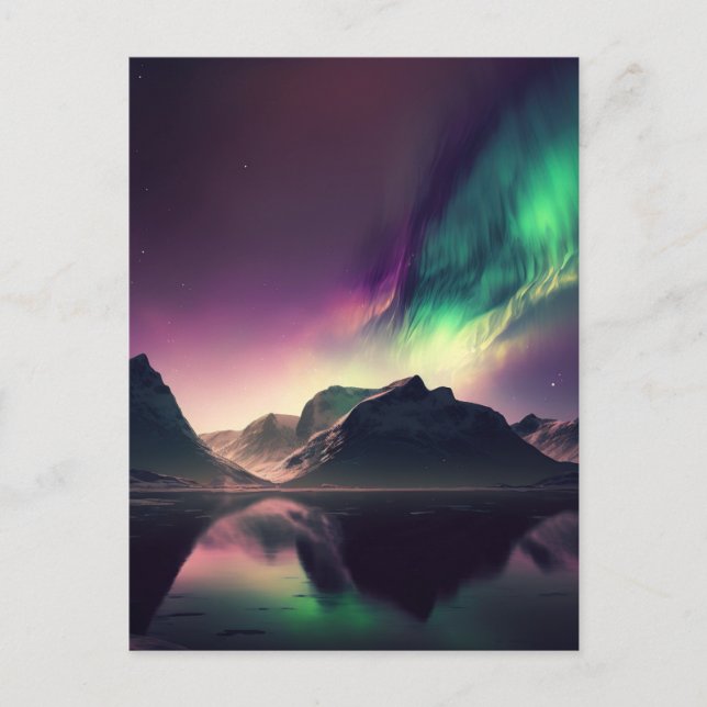 Aurora Lights Night Sky  Postcard (Front)