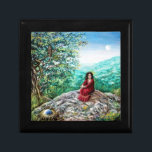 AURORA / MAGIC TREE, green, blue, Gift Box<br><div class="desc">Whimsical , colourful , artistic design ,  Aurora ( Dawn) Oil painting on wood 2008</div>
