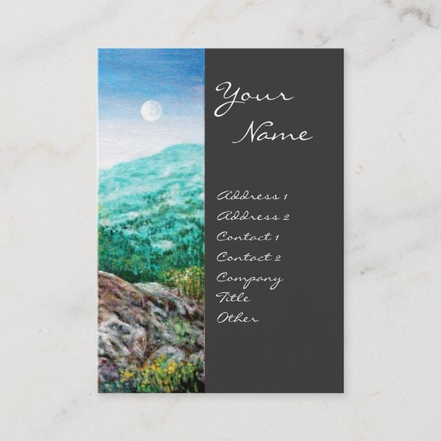AURORA / MAGIC TREE, green, blue,grey Business Card (Front)