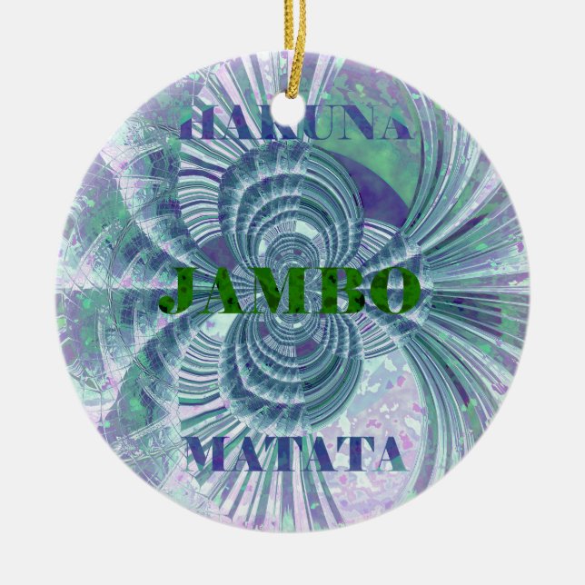 Aurora Matata Art Print Ceramic Tree Decoration (Front)