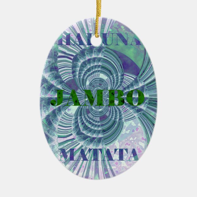 Aurora Matata Art Print Ceramic Tree Decoration (Front)