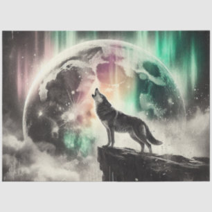 Aurora Moon Wolf Tissue Paper