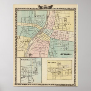 Aurora, Naperville and Wheaton Poster