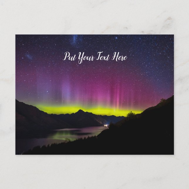 Aurora New Zealand | Queenstown NZ | Milky Way Postcard (Front)