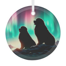 Aurora Newfoundlands Circle Ornament