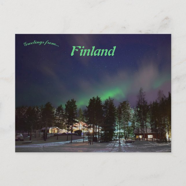 Aurora Night Sky in Finland Postcard (Front)