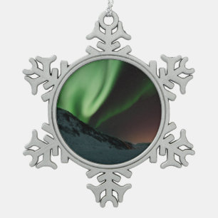 Aurora Northern Lights Norway Snowflake Pewter Christmas Ornament