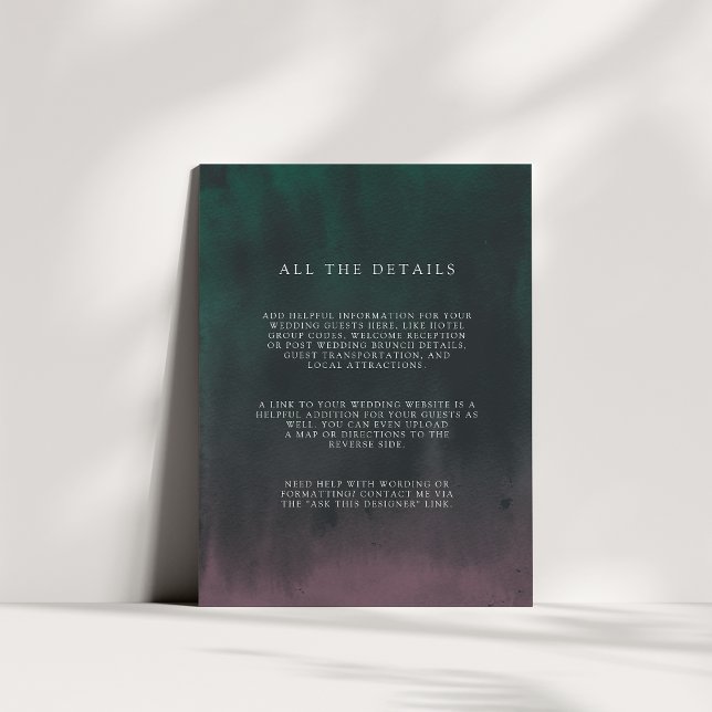 Aurora | Northern Lights Wedding Guest Details Enclosure Card (Creator Uploaded)