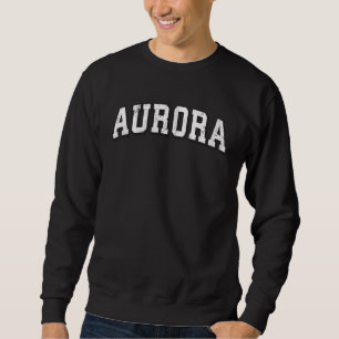Aurora Ohio Vintage Athletic Sports B&W Print Sweatshirt